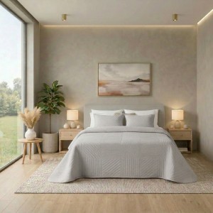 Azores Conjunto Colcha + Jogo de Cama + Almofadas Cheias