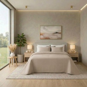 Azores Conjunto Colcha + Jogo de Cama + Almofadas Cheias