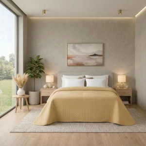 Azores Conjunto Colcha + Jogo de Cama + Almofadas Cheias