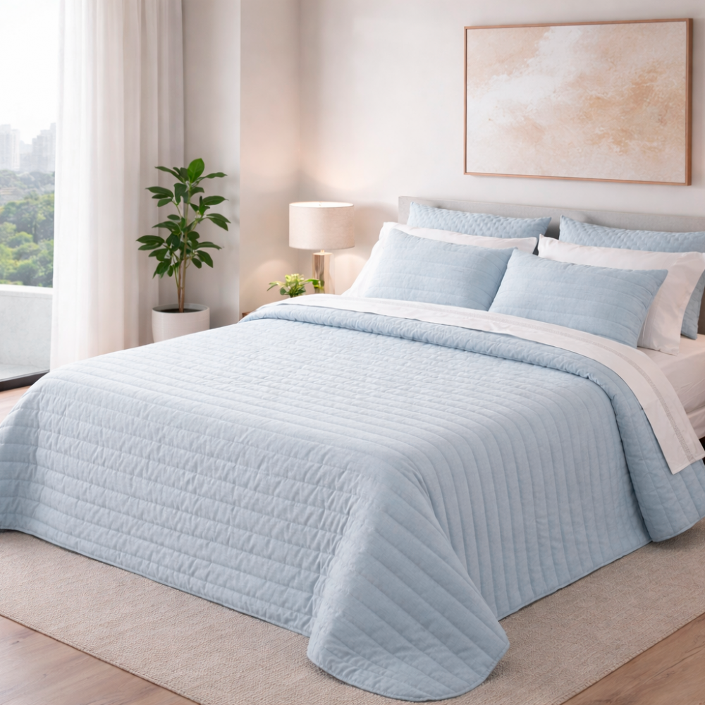 Colcha Prado Azul Claro