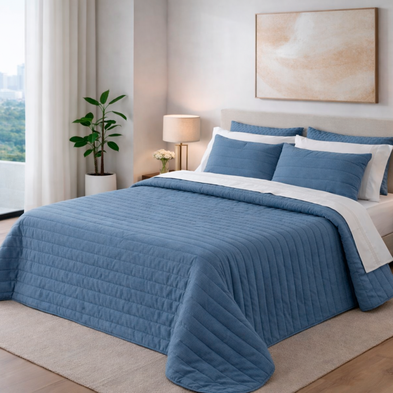 Colcha Prado Azul Escuro