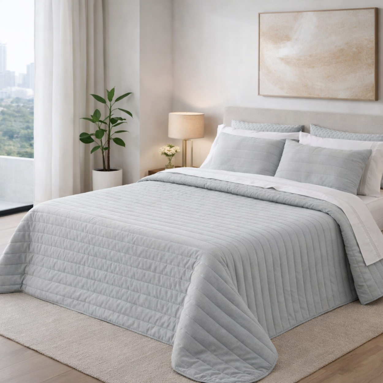 Colcha Prado Cinza Claro