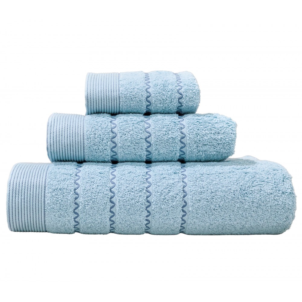 Jogo de Banho Elis 100% Algodão 3 Peças Azul Claro