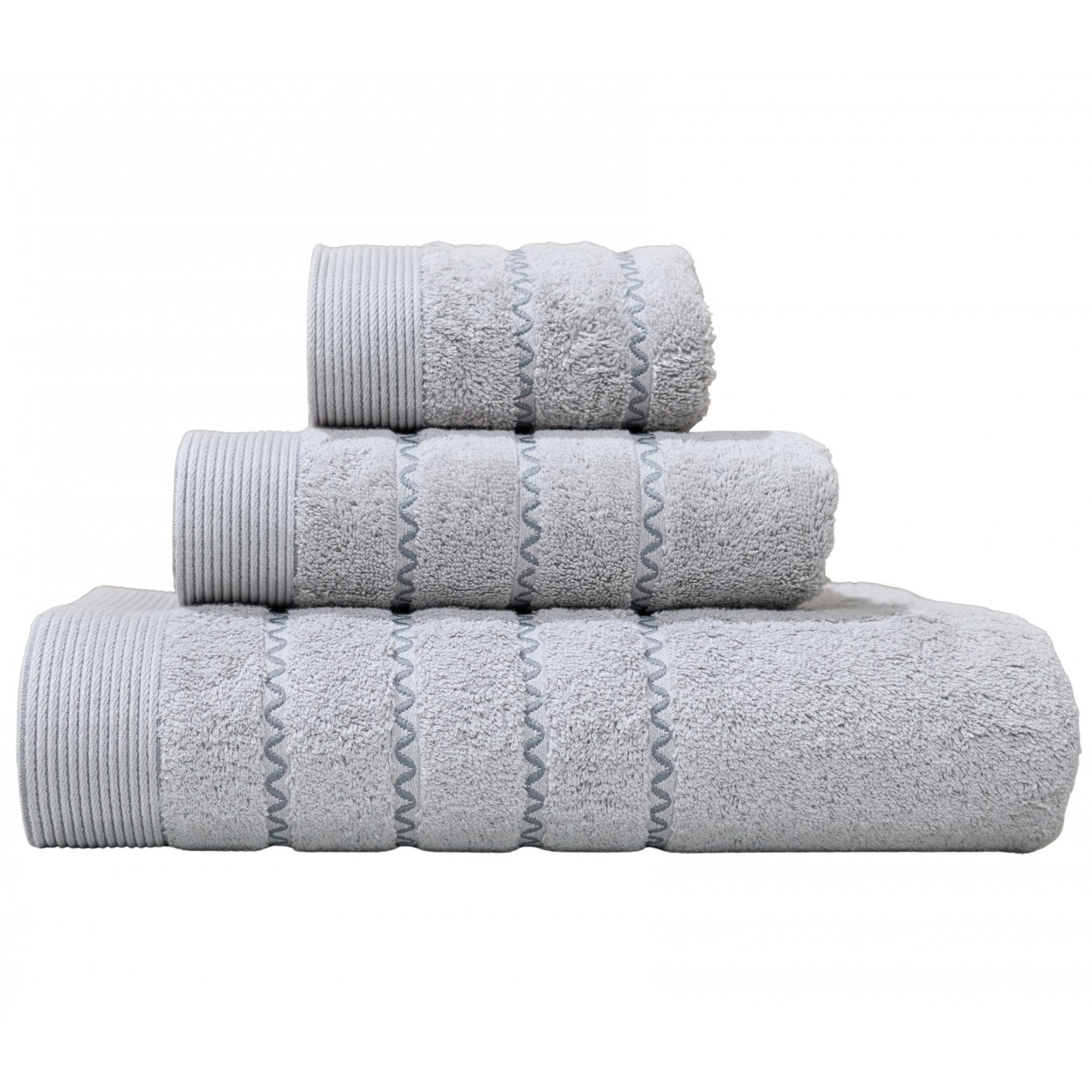 Jogo de Banho Elis 100% Algodão 3 Peças Cinza Claro