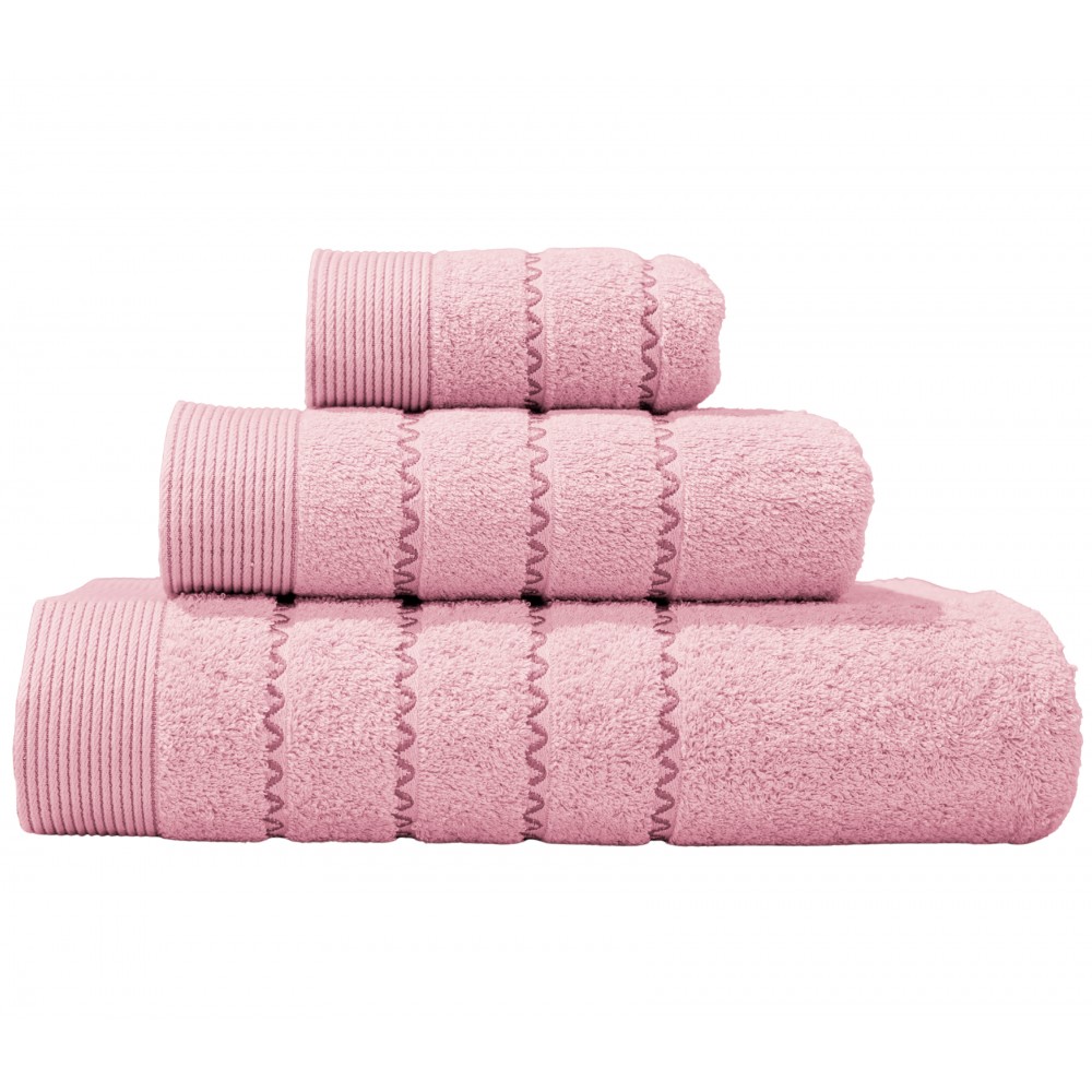 Jogo de Banho Elis 100% Algodão 3 Peças Rosa Claro