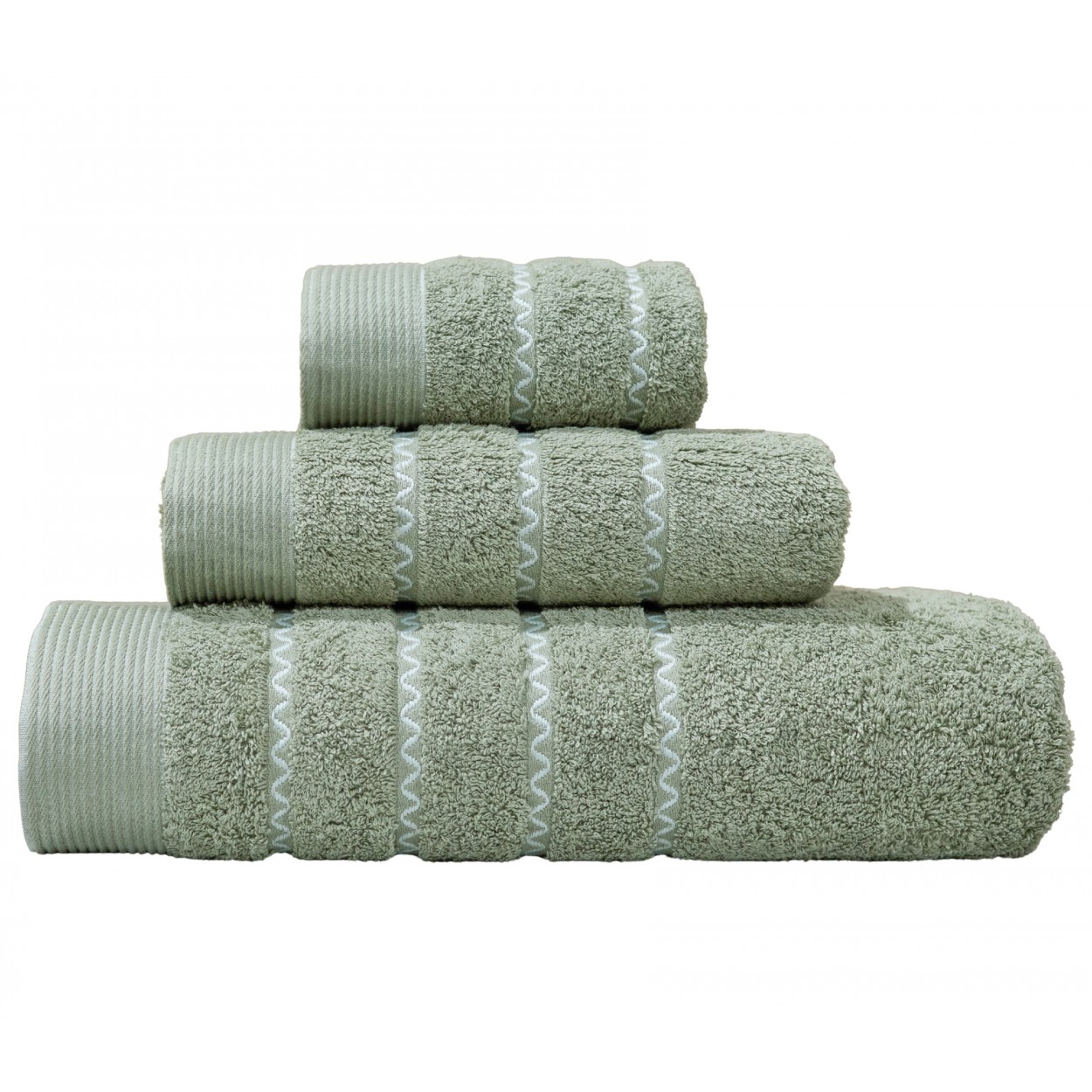 Jogo de Banho Elis 100% Algodão 3 Peças Verde Escuro