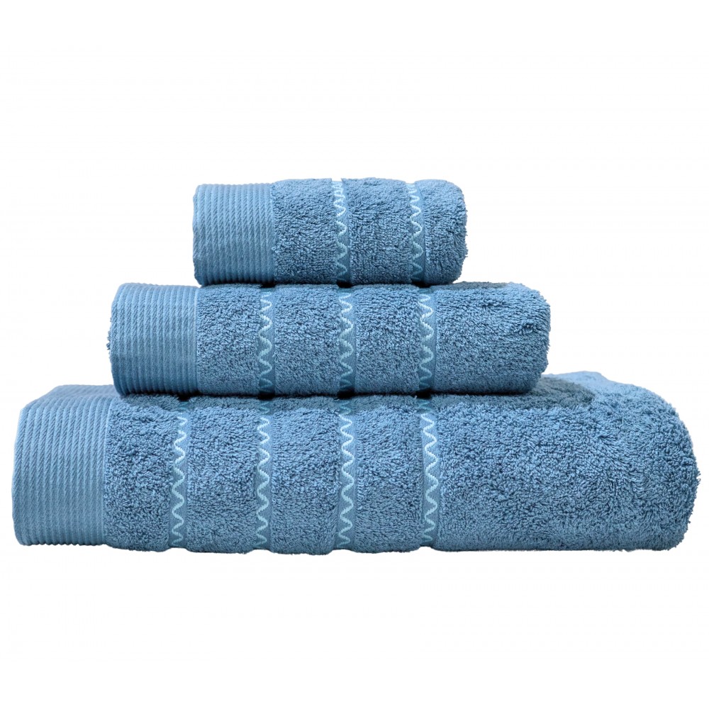 Jogo de Banho Elis 100% Algodão 3 Peças Azul Escuro