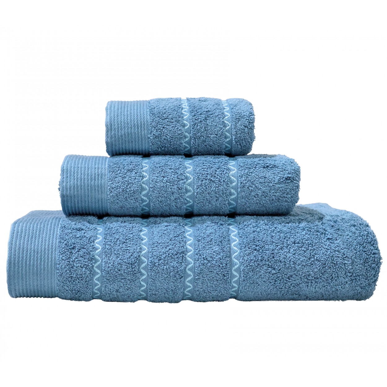 Jogo de Banho Elis 100% Algodão 3 Peças Azul Escuro