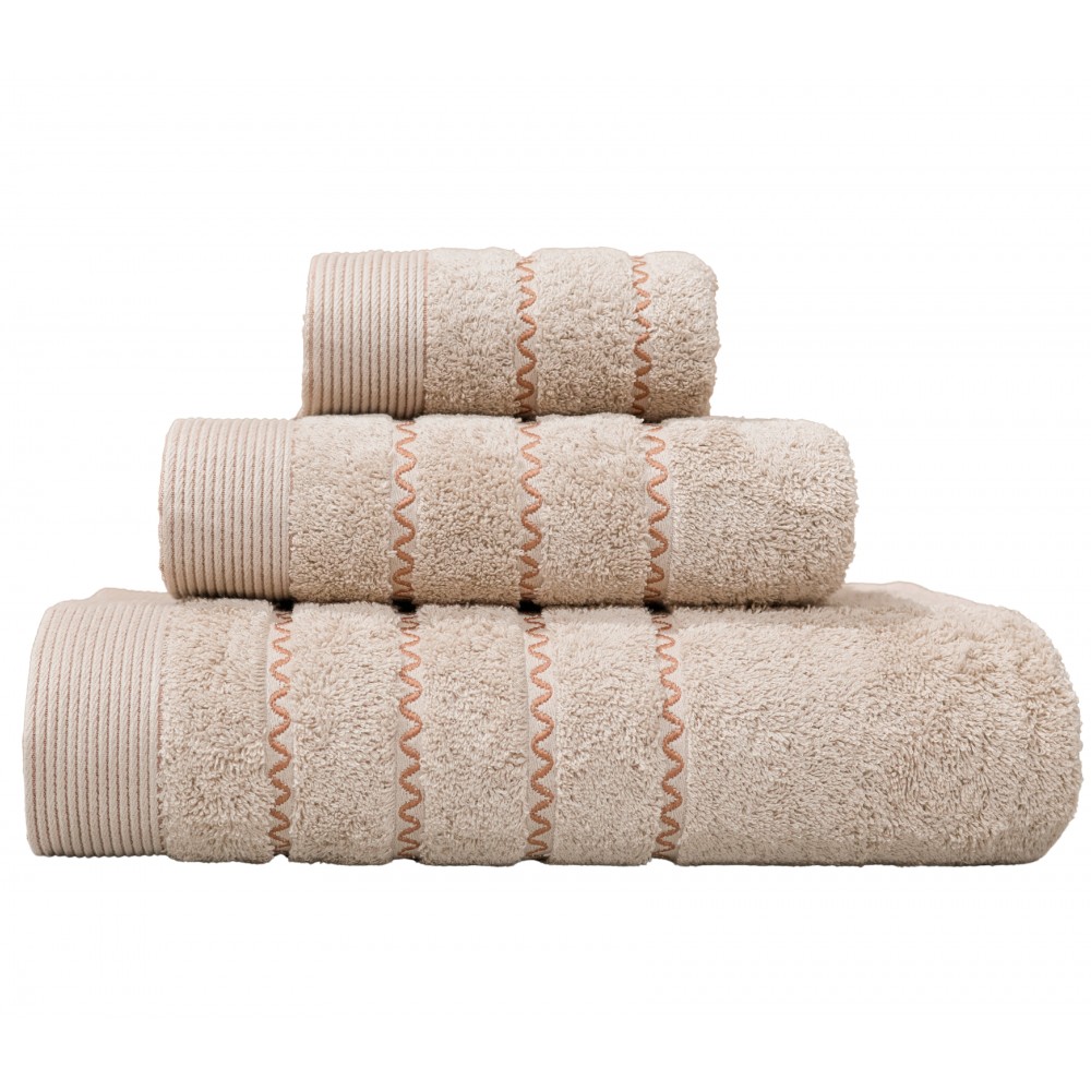 Jogo de Banho Elis 100% Algodão 3 Peças Taupe