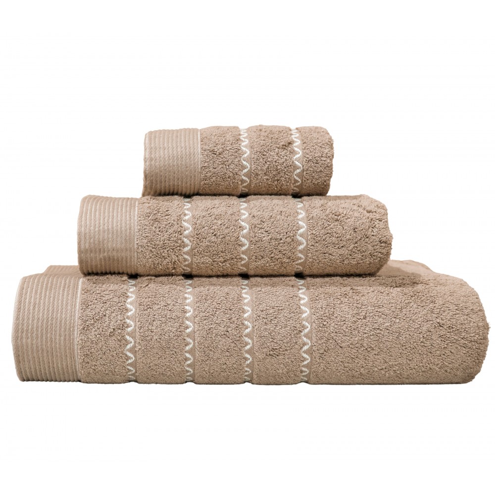 Jogo de Banho Elis 100% Algodão 3 Peças Castanho