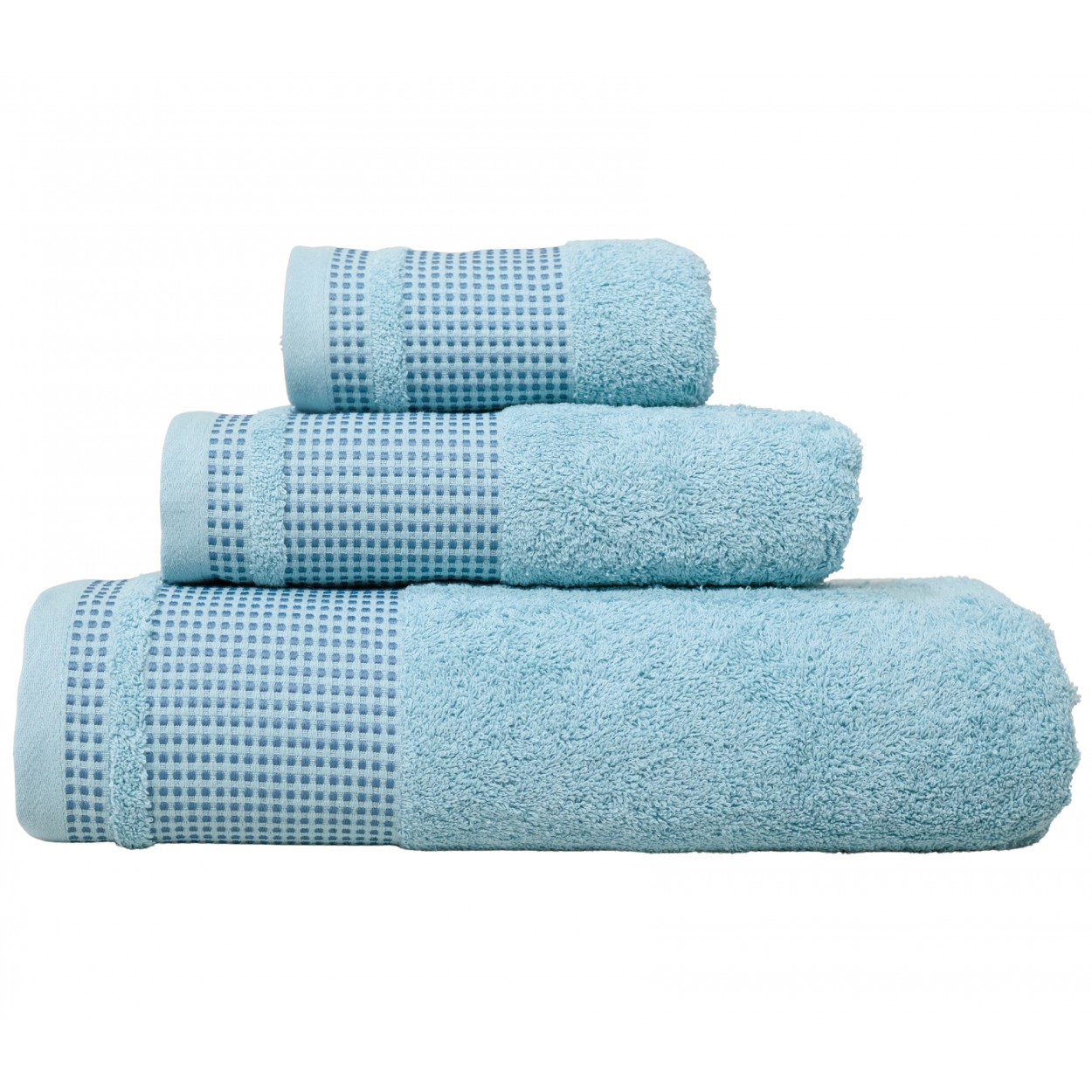 Jogo de Banho Oris 100% Algodão 3 Peças Azul Claro