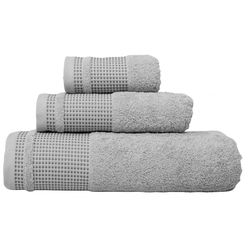 Jogo de Banho Oris 100% Algodão 3 Peças Cinza Claro