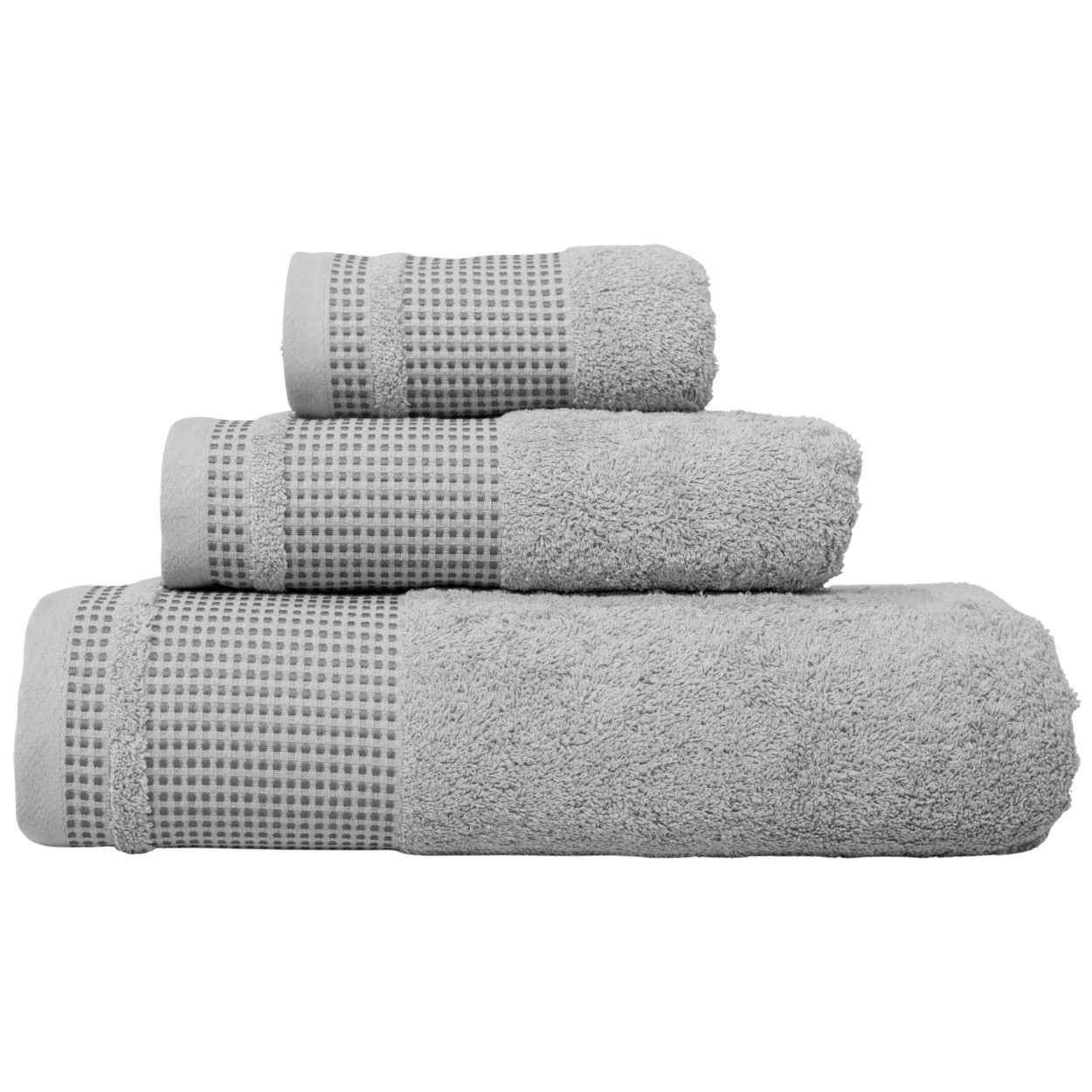 Jogo de Banho Oris 100% Algodão 3 Peças Cinza Claro