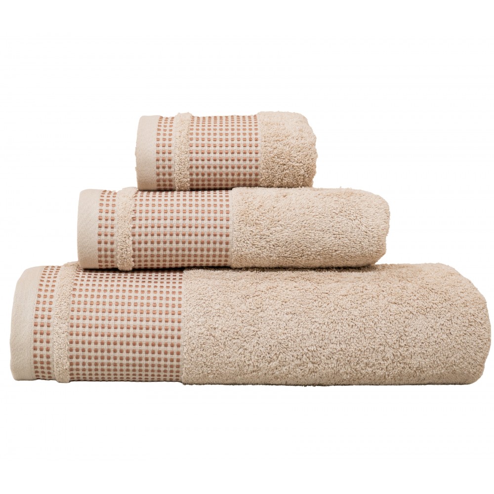 Jogo de Banho Oris 100% Algodão 3 Peças Taupe