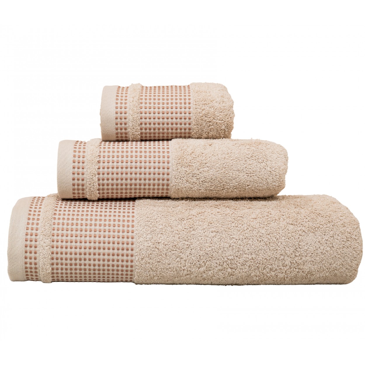 Jogo de Banho Oris 100% Algodão 3 Peças Taupe