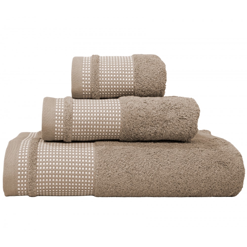 Jogo de Banho Oris 100% Algodão 3 Peças Castanho