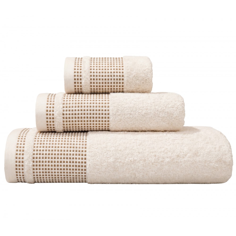 Jogo de Banho Oris 100% Algodão 3 Peças bege