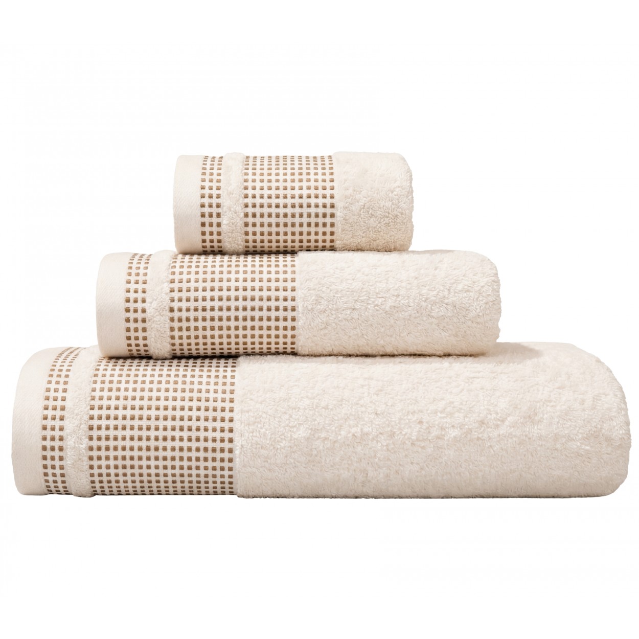 Jogo de Banho Oris 100% Algodão 3 Peças bege